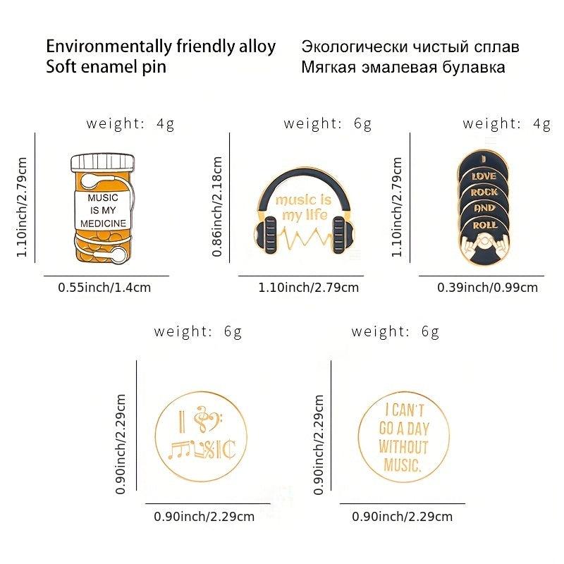 Alloy Letter Brooch Creative Earphones Tape Badges For Men