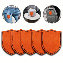 5pcs Khaki Laserable Faux Leather Shield Blank Patches For Men