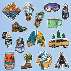 16pcs Iron On Patches Embroidered Applique DIY Crafts For Clothing Jacket Jeans