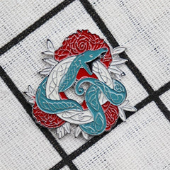 Anime Flower Snake Shape Enamel Pin for Men