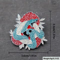 Anime Flower Snake Shape Enamel Pin for Men