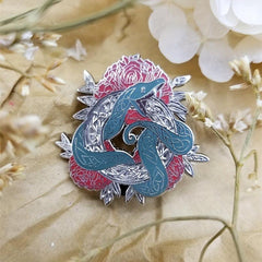 Anime Flower Snake Shape Enamel Pin for Men