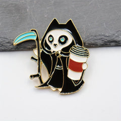 Cartoon Death Brooch For Men