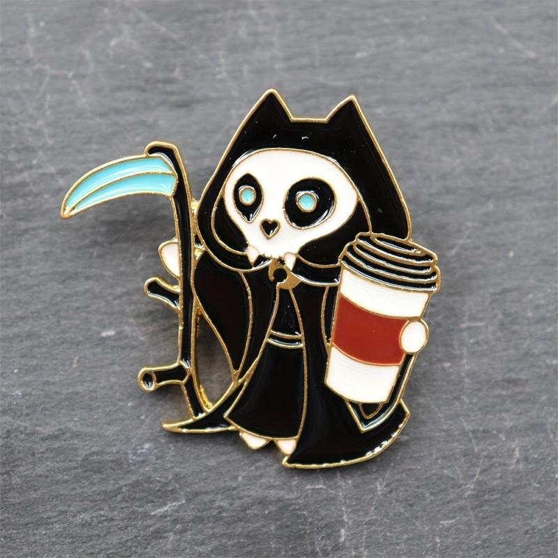 Cartoon Death Brooch For Men