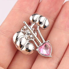 Body Organ Alloy Brooch with Artificial Diamond