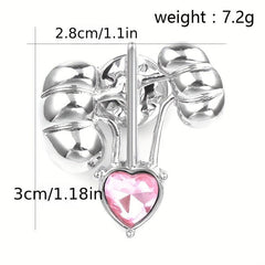Body Organ Alloy Brooch with Artificial Diamond