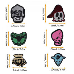 16Pcs Skull Embroidered Iron on Patches DIY Accessories For Men