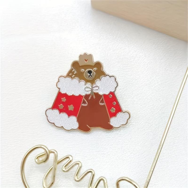 Bear King Enamel Brooch For Men
