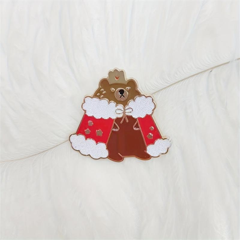 Bear King Enamel Brooch For Men