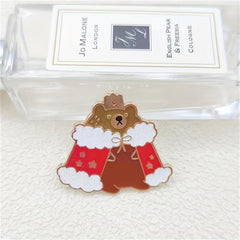 Bear King Enamel Brooch For Men