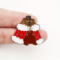 Bear King Enamel Brooch For Men