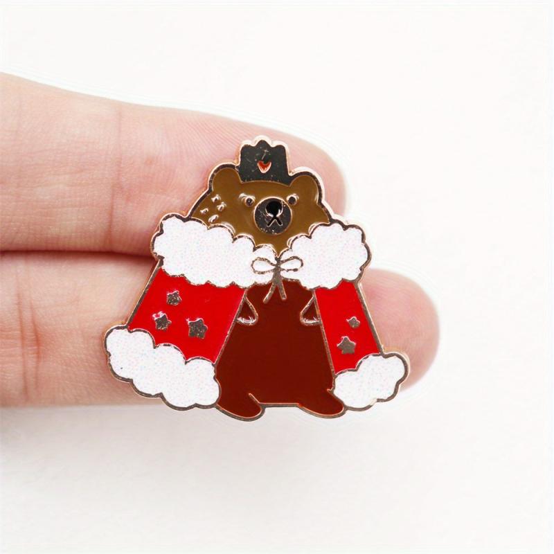 Bear King Enamel Brooch For Men