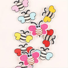 6pcs Multicolor Bee Embroidered Patch Random