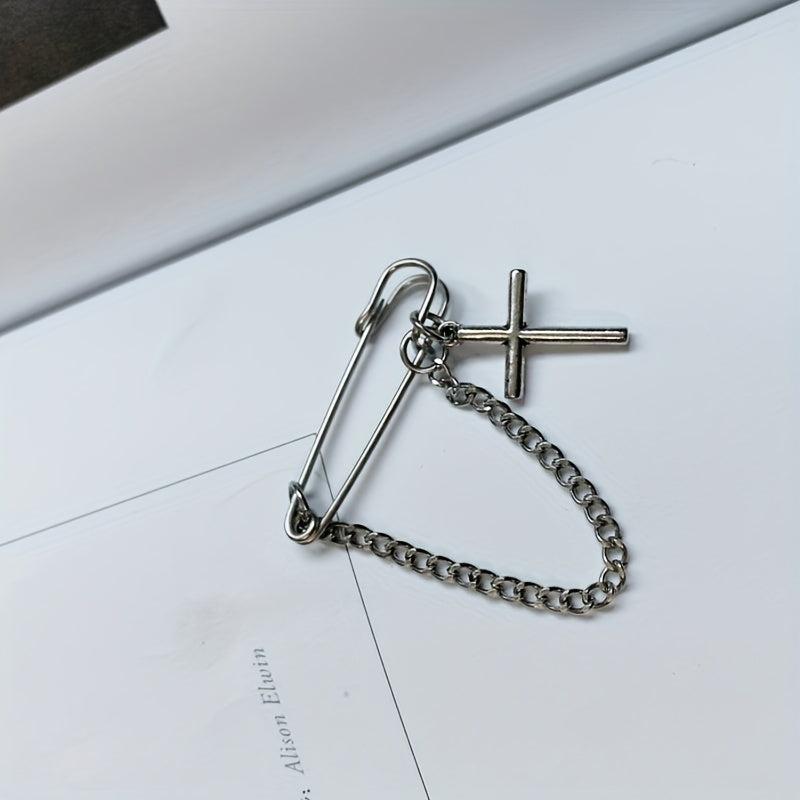 Vintage Cross Large Pin Street Style Breast Accessories