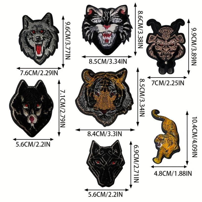 Fierce Animal Iron on Embroidery Patches