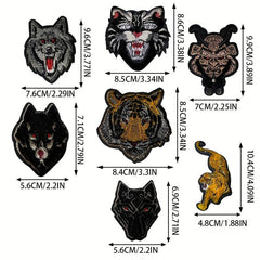 Fierce Animal Iron on Embroidery Patches