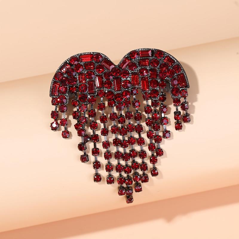 Men's Heart Tassel Brooch Collar Pin Clothing Accessory