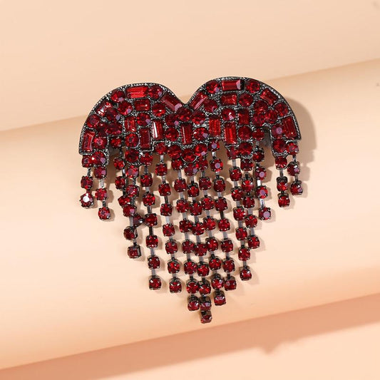 Men's Heart Tassel Brooch Collar Pin Clothing Accessory