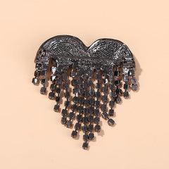 Men's Heart Tassel Brooch Collar Pin Clothing Accessory