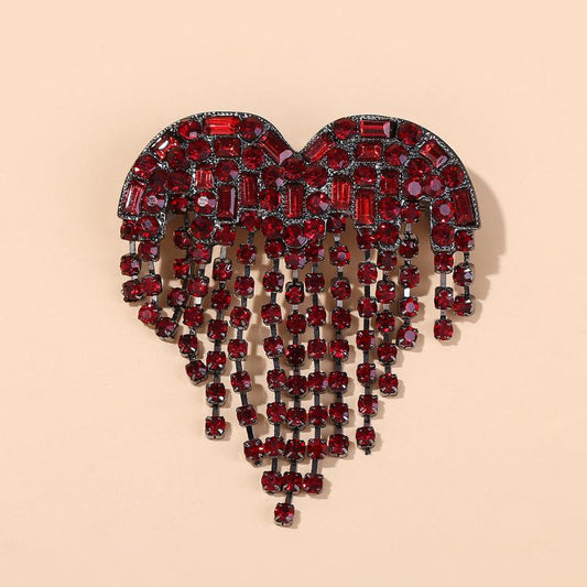 Men's Heart Tassel Brooch Collar Pin Clothing Accessory