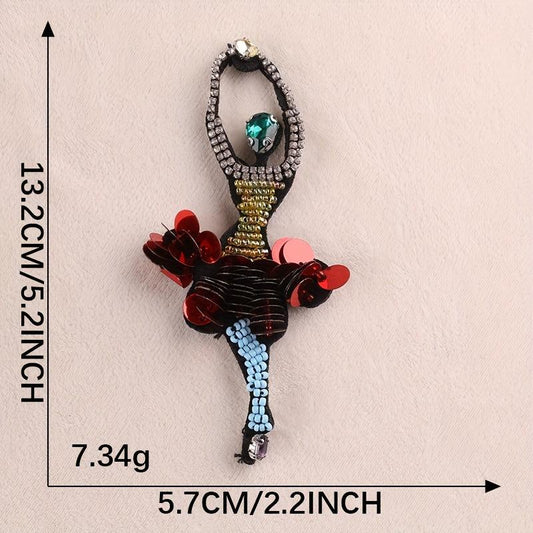 1pc Nail Beads Dancing Girl Embroidery Patch DIY Clothing Coat Accessories