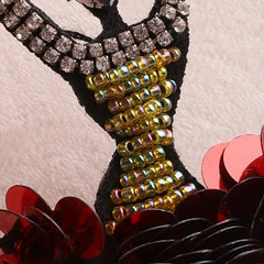 1pc Nail Beads Dancing Girl Embroidery Patch DIY Clothing Coat Accessories