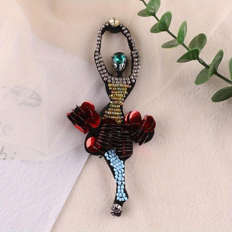 1pc Nail Beads Dancing Girl Embroidery Patch DIY Clothing Coat Accessories