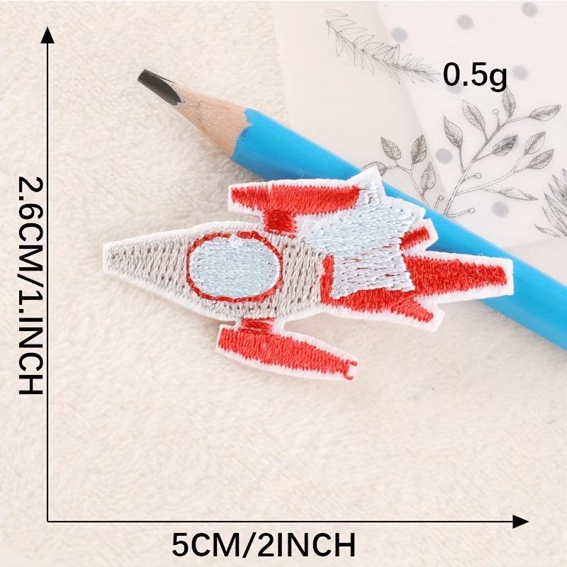 Rocket Spaceship Embroidery DIY Patch for Clothes Backpacks