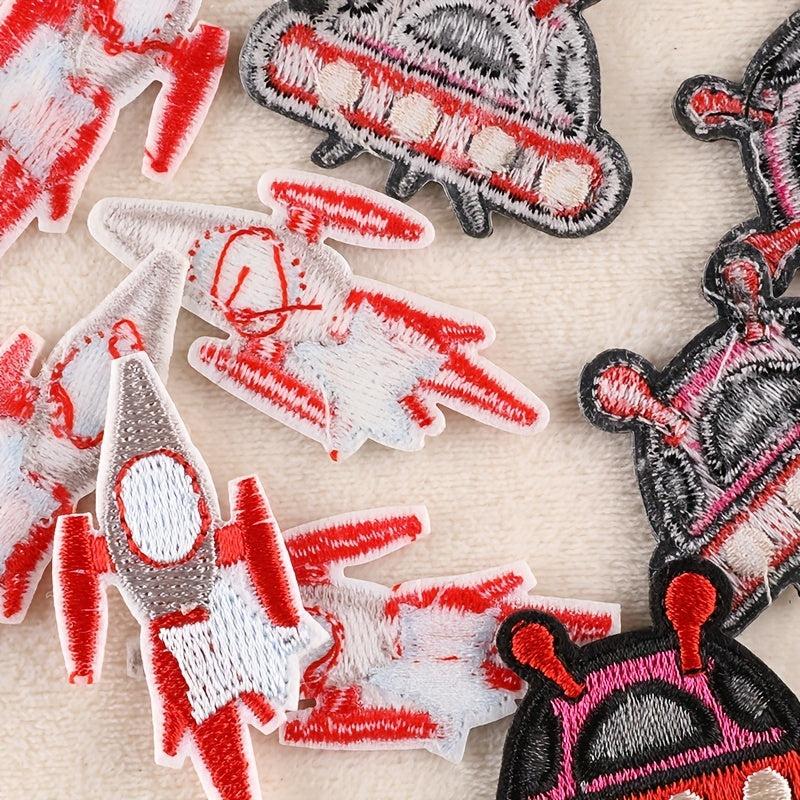 Rocket Spaceship Embroidery DIY Patch for Clothes Backpacks