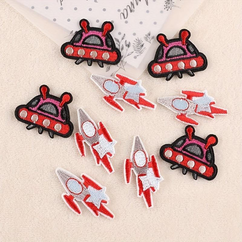Rocket Spaceship Embroidery DIY Patch for Clothes Backpacks