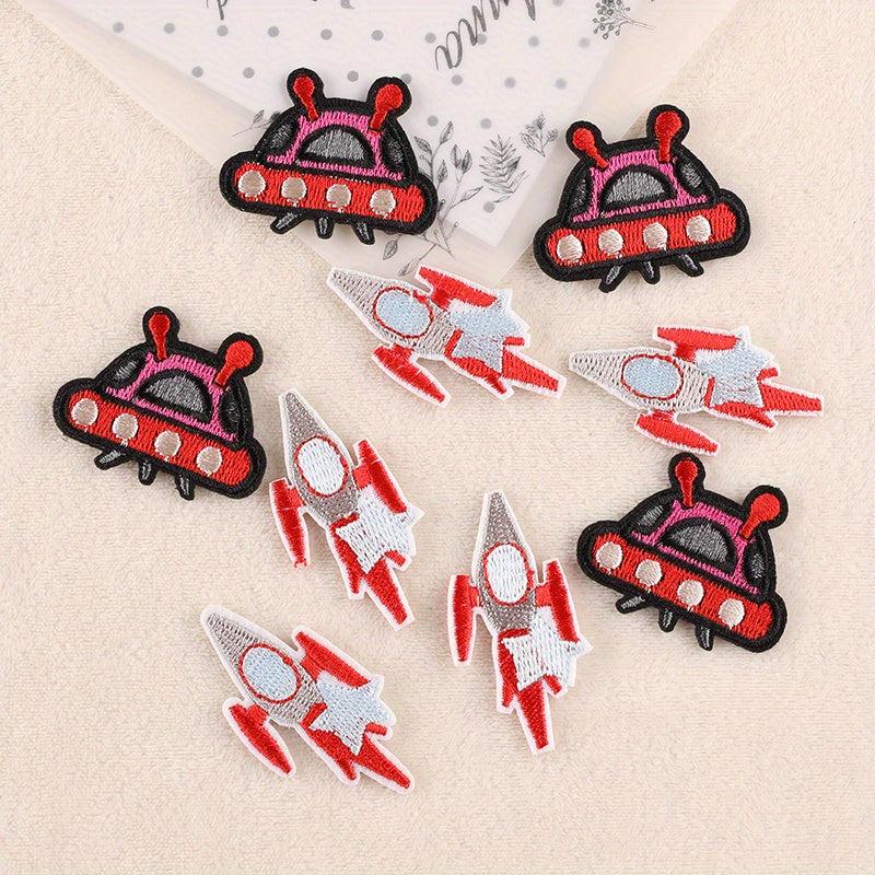 Rocket Spaceship Embroidery DIY Patch for Clothes Backpacks
