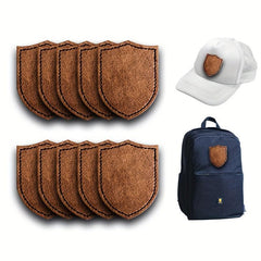 10 PCS Heart Applique Patches Blank Faux Leather Hat Embroidered Adhesive