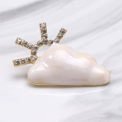 Men's Sun Block Cloud Suit Shirt Brooch