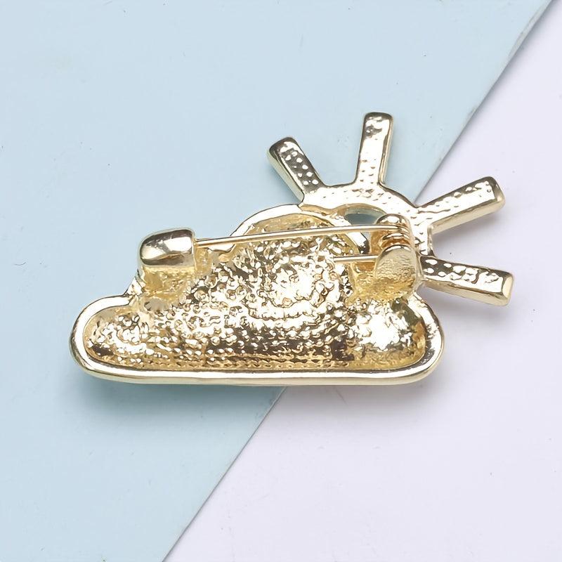Men's Sun Block Cloud Suit Shirt Brooch