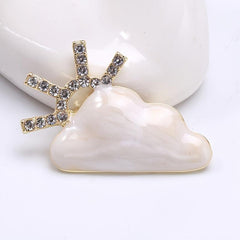 Men's Sun Block Cloud Suit Shirt Brooch