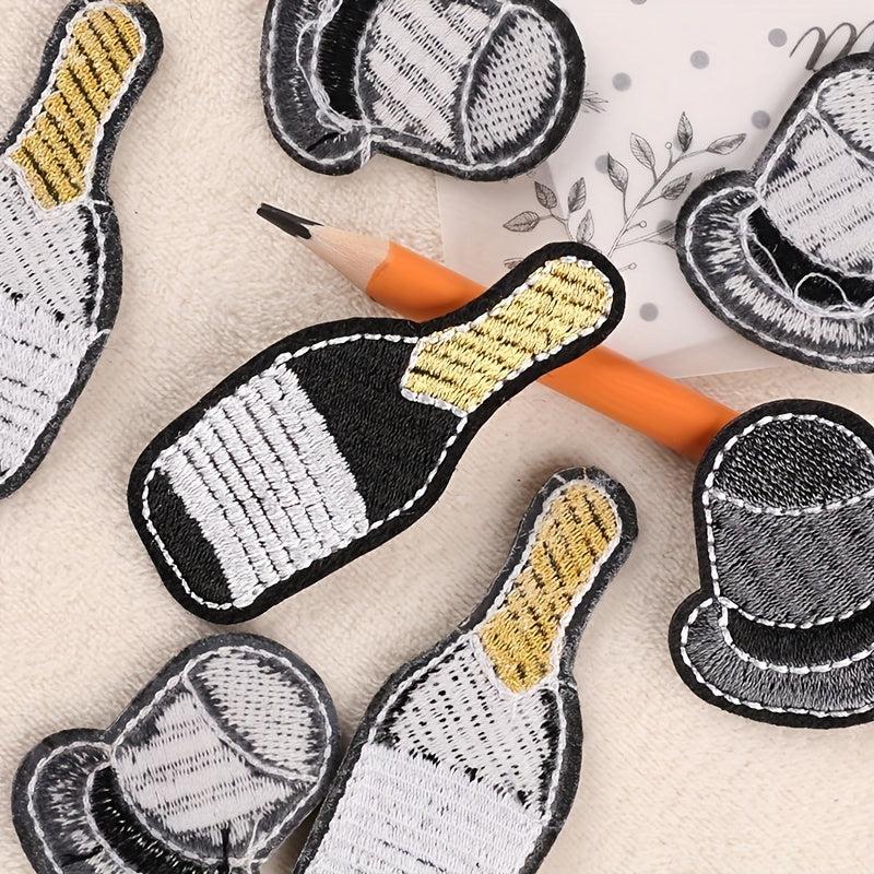 7pcs Bottle Hat Embroidery DIY Patch for Clothes Backpack Hat