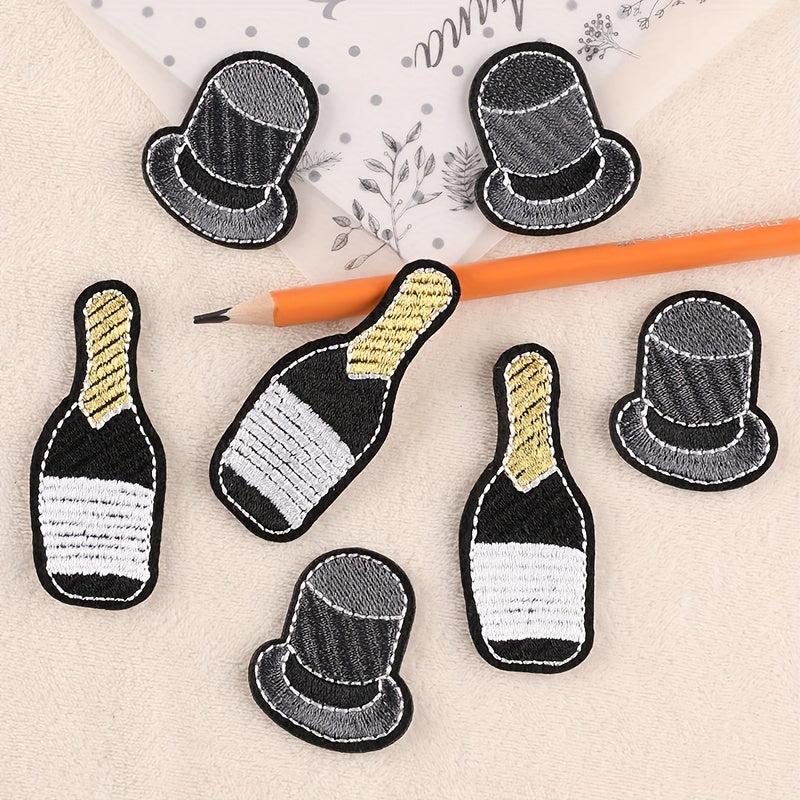 7pcs Bottle Hat Embroidery DIY Patch for Clothes Backpack Hat