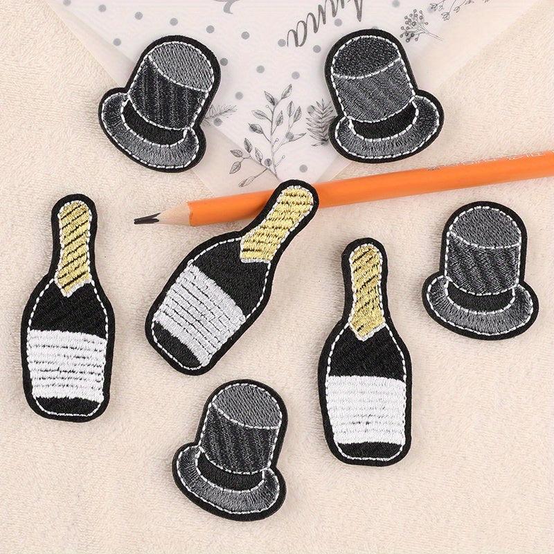 7pcs Bottle Hat Embroidery DIY Patch for Clothes Backpack Hat