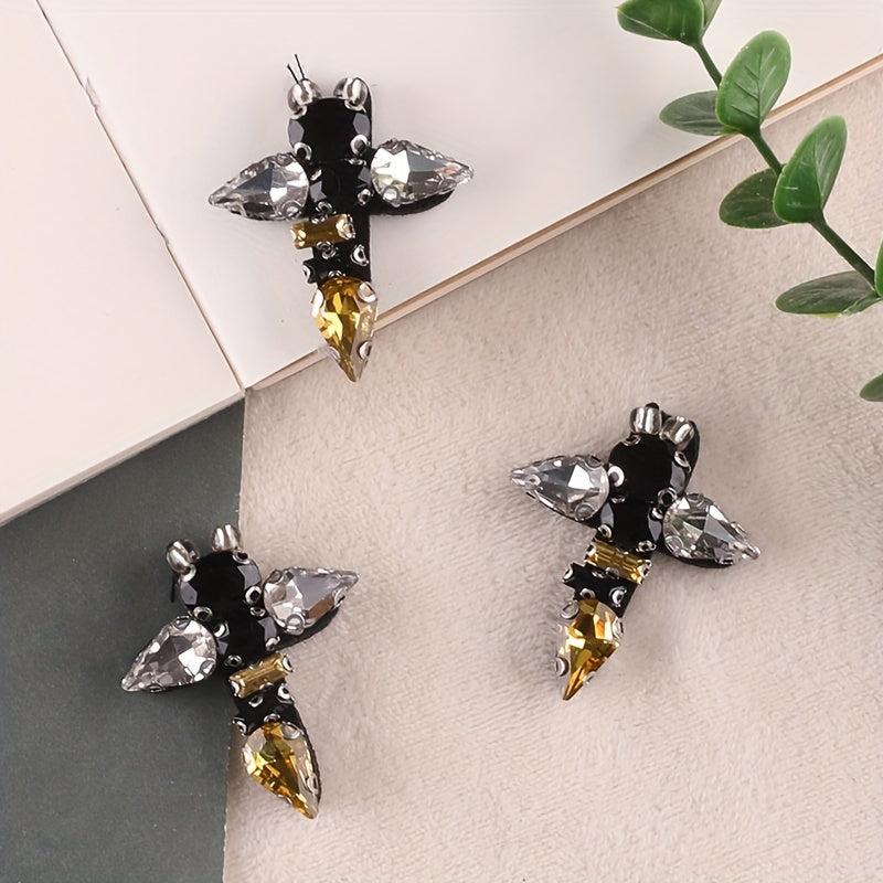 3pcs Beaded Bee Embroidery Patches Girls DIY Cloth Sticker