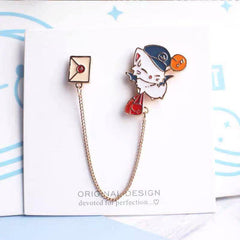 Preppy Cat Envelope Brooch Men's Accessory