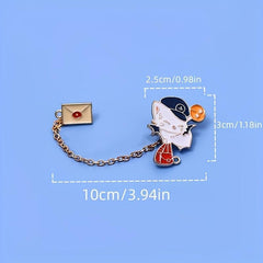 Preppy Cat Envelope Brooch Men's Accessory