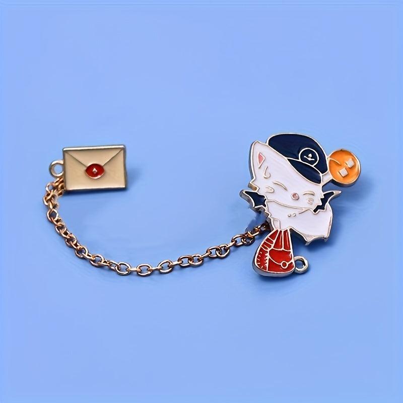 Preppy Cat Envelope Brooch Men's Accessory
