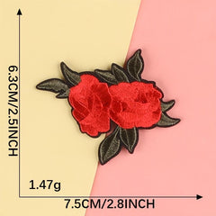 5pcs Rose Embroidery Patches Fabric Art Decor DIY Clothes Accessories
