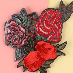 5pcs Rose Embroidery Patches Fabric Art Decor DIY Clothes Accessories