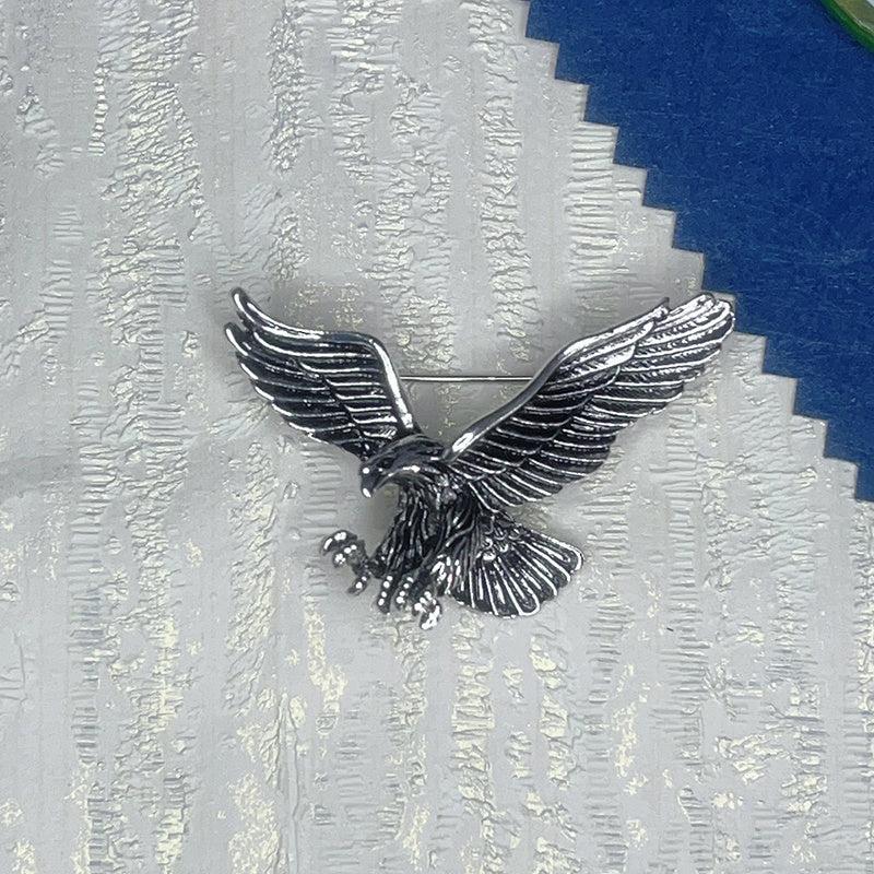 Vintage Antique Silver Jewelry Flying Eagle Brooch Suit Scarf Accessorie