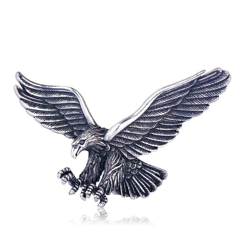 Vintage Antique Silver Jewelry Flying Eagle Brooch Suit Scarf Accessorie