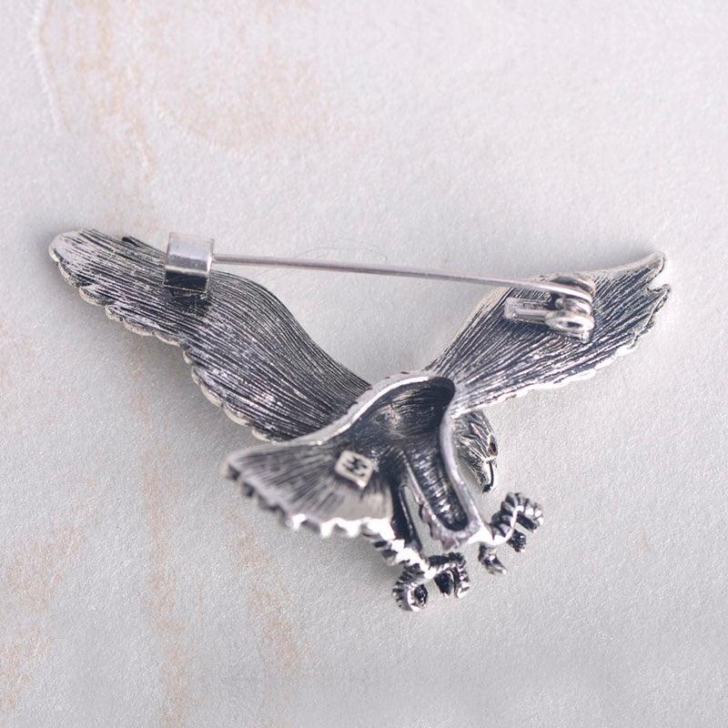 Vintage Antique Silver Jewelry Flying Eagle Brooch Suit Scarf Accessorie