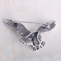 Vintage Antique Silver Jewelry Flying Eagle Brooch Suit Scarf Accessorie