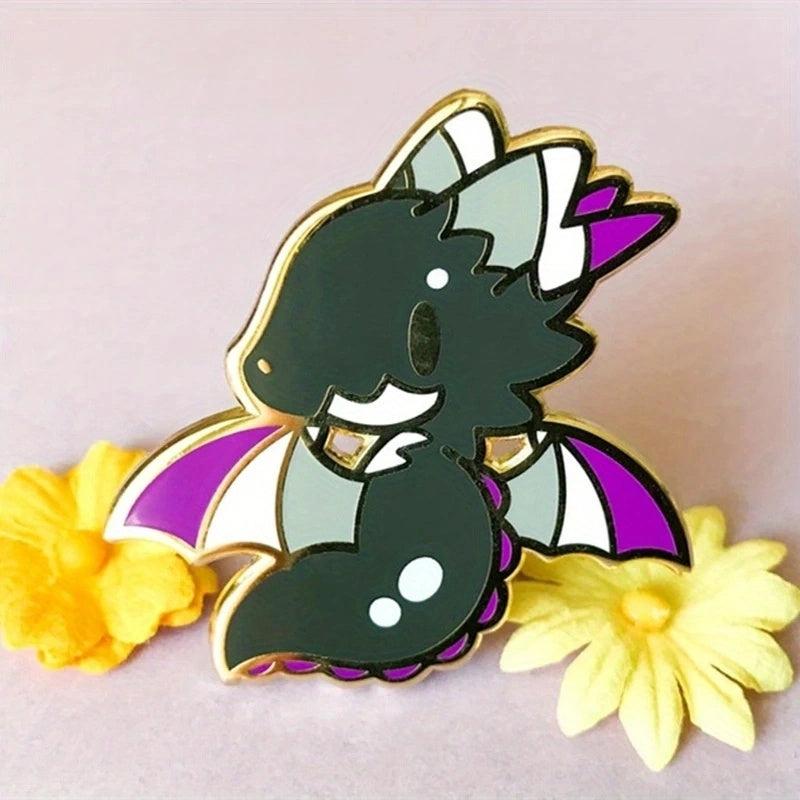 Colorful Dragon Cartoon Brooch for Men Backpack Jewelry Gift