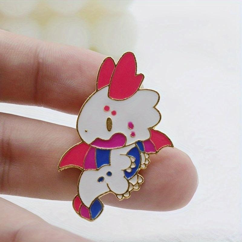 Colorful Dragon Cartoon Brooch for Men Backpack Jewelry Gift